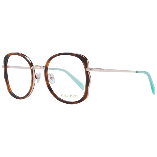 Eyeglasses Frames by Emilio Pucci for women in and brown showcases an refined full-frame frame design featuring a sophisticated brown coloured frame for an refined and refined aesthetic.