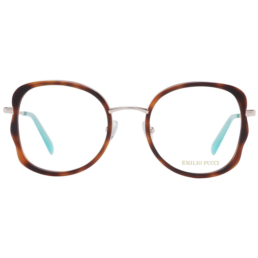 Eyeglasses Frames by Emilio Pucci for women in and brown showcases a refined silhouette, detailed with a brown coloured frame finish and a sophisticated full-frame frame design.