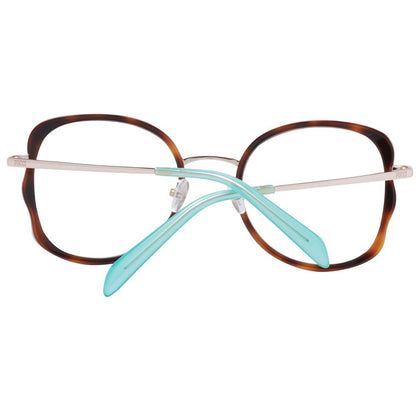 Eyeglasses Frames by Emilio Pucci for women in brown features an refined silhouette, showcasing the refined brown coloured frame and sophisticated full-frame frame design.