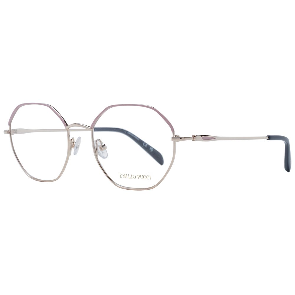 Eyeglasses Frames by Emilio Pucci for women in metal and pink showcases a refined silhouette, detailed with a rose coloured frame finish and a sophisticated full-frame frame design.