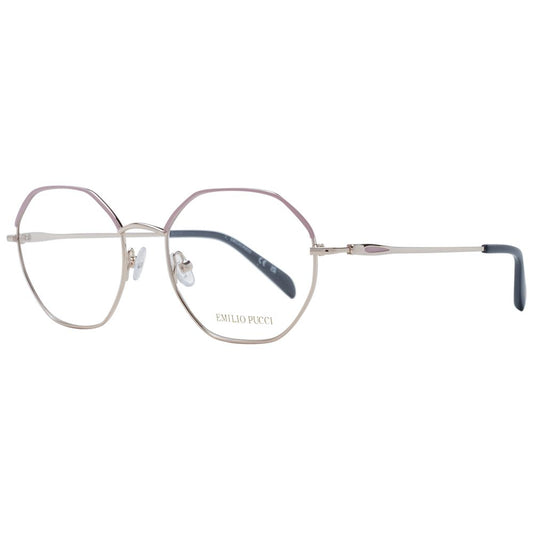 Eyeglasses Frames by Emilio Pucci for women in metal and pink showcases a refined silhouette, detailed with a rose coloured frame finish and a sophisticated full-frame frame design.