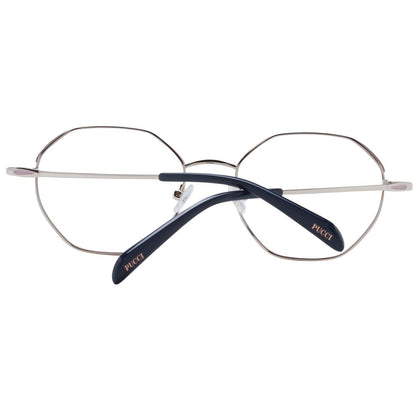 Eyeglasses Frames by Emilio Pucci for women in metal pink features an refined silhouette, showcasing a sophisticated rose coloured frame and refined full-frame frame design for a refined look.