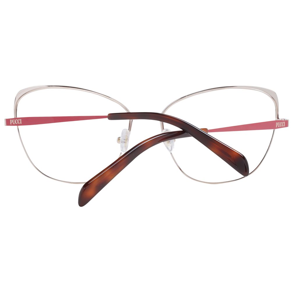 Eyeglasses Frames by Emilio Pucci for women in metal and red showcases an refined full-frame frame design featuring a sophisticated red coloured frame for an refined and refined aesthetic.