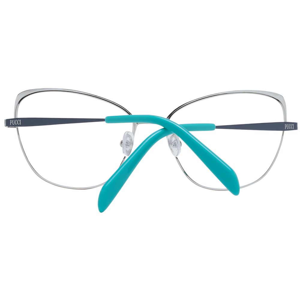 Eyeglasses Frames by Emilio Pucci for women in metal blue features a refined silhouette, showcasing a refined blue coloured frame and full-frame frame design for a sophisticated, premium look.