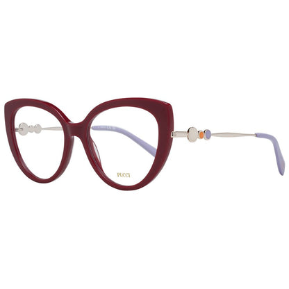 Eyeglasses Frames by Emilio Pucci for women in plastic red features an refined silhouette, showcasing the refined red coloured frame and sophisticated full-frame frame design.