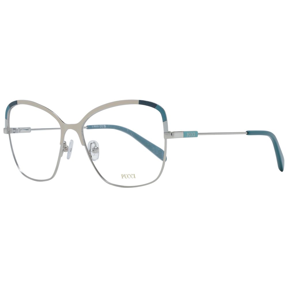 Eyeglasses Frames by Emilio Pucci for women in metal and multicolor showcases an refined full-frame frame design featuring a sophisticated multicolor coloured frame for an refined and refined aesthetic.