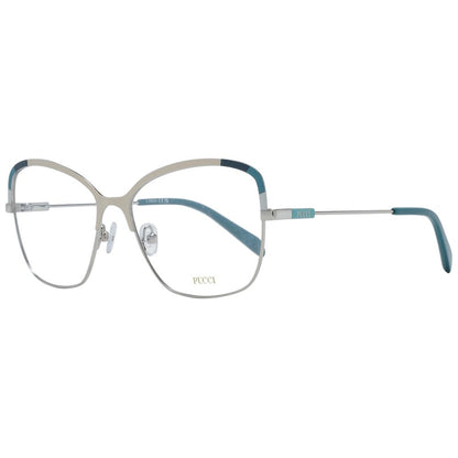 Eyeglasses Frames by Emilio Pucci for women in metal and multicolor showcases an refined full-frame frame design featuring a sophisticated multicolor coloured frame for an refined and refined aesthetic.
