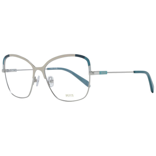 Eyeglasses Frames by Emilio Pucci for women in metal and multicolor showcases an refined full-frame frame design featuring a sophisticated multicolor coloured frame for an refined and refined aesthetic.