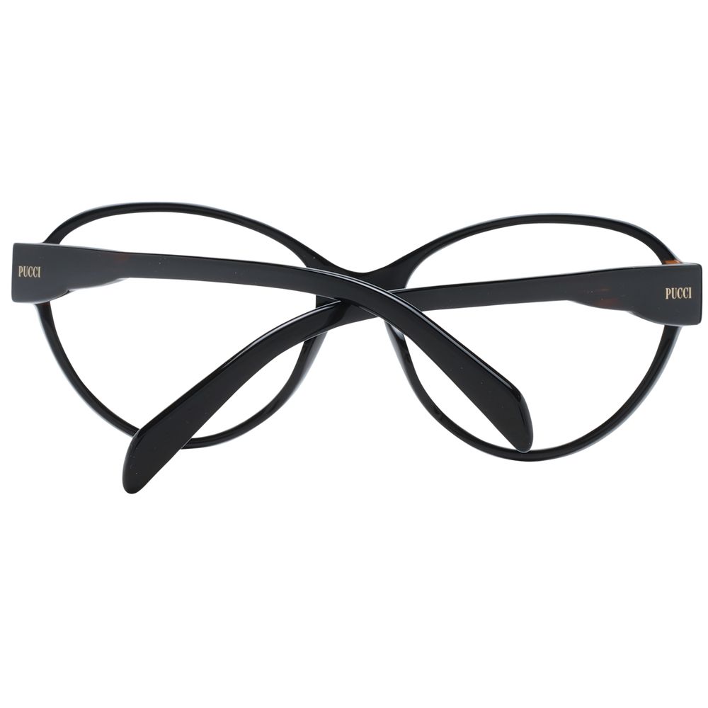 Eyeglasses Frames by Emilio Pucci for women in plastic black features a refined silhouette, showcasing a refined black coloured frame and full-frame frame design for a sophisticated, premium look.