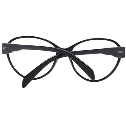 Eyeglasses Frames by Emilio Pucci for women in plastic black features a refined silhouette, showcasing a refined black coloured frame and full-frame frame design for a sophisticated, premium look.