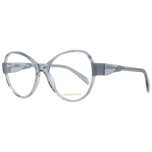Eyeglasses Frames by Emilio Pucci for women in plastic and transparent showcases an refined full-frame frame design featuring a sophisticated transparent coloured frame for an refined and refined aesthetic.