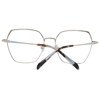 Eyeglasses Frames by Emilio Pucci for women in metal and gold showcases an refined full-frame frame design featuring a sophisticated gold coloured frame for an refined and refined aesthetic.
