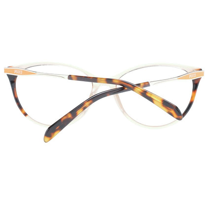 Eyeglasses Frames by Emilio Pucci for women in plastic and brown showcases a refined silhouette, detailed with a brown coloured frame finish and a sophisticated full-frame frame design.