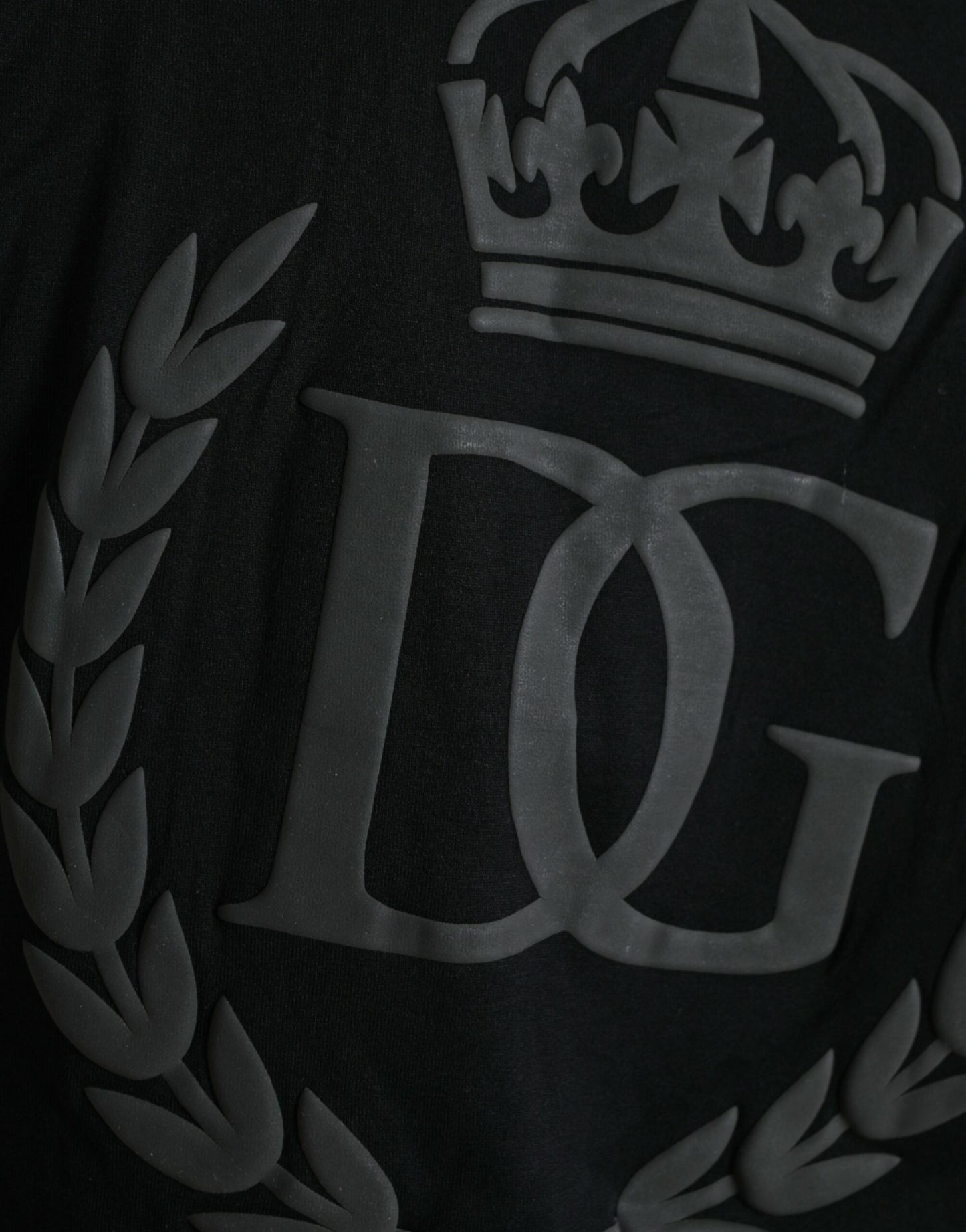 Black Elegant Embossed Logo Cotton Tee