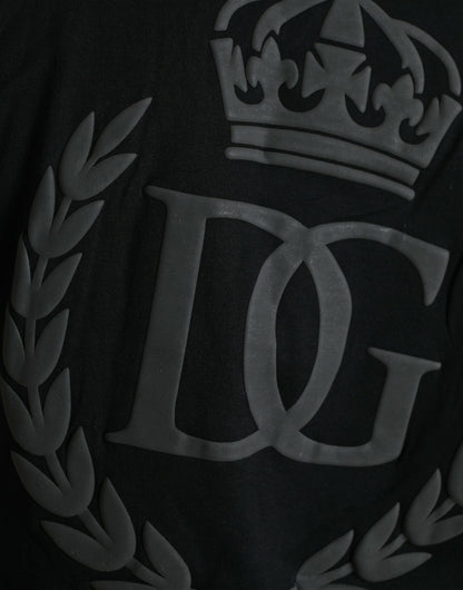 Black Elegant Embossed Logo Cotton Tee