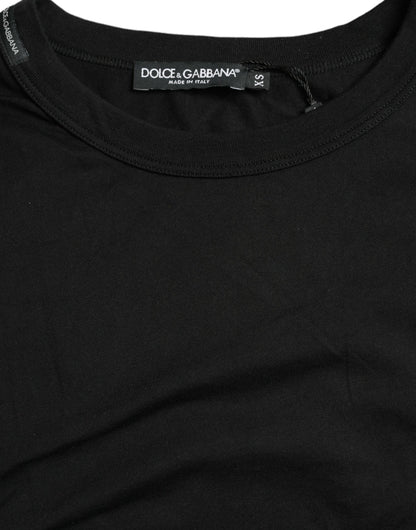 Black Elegant Embossed Logo Cotton Tee