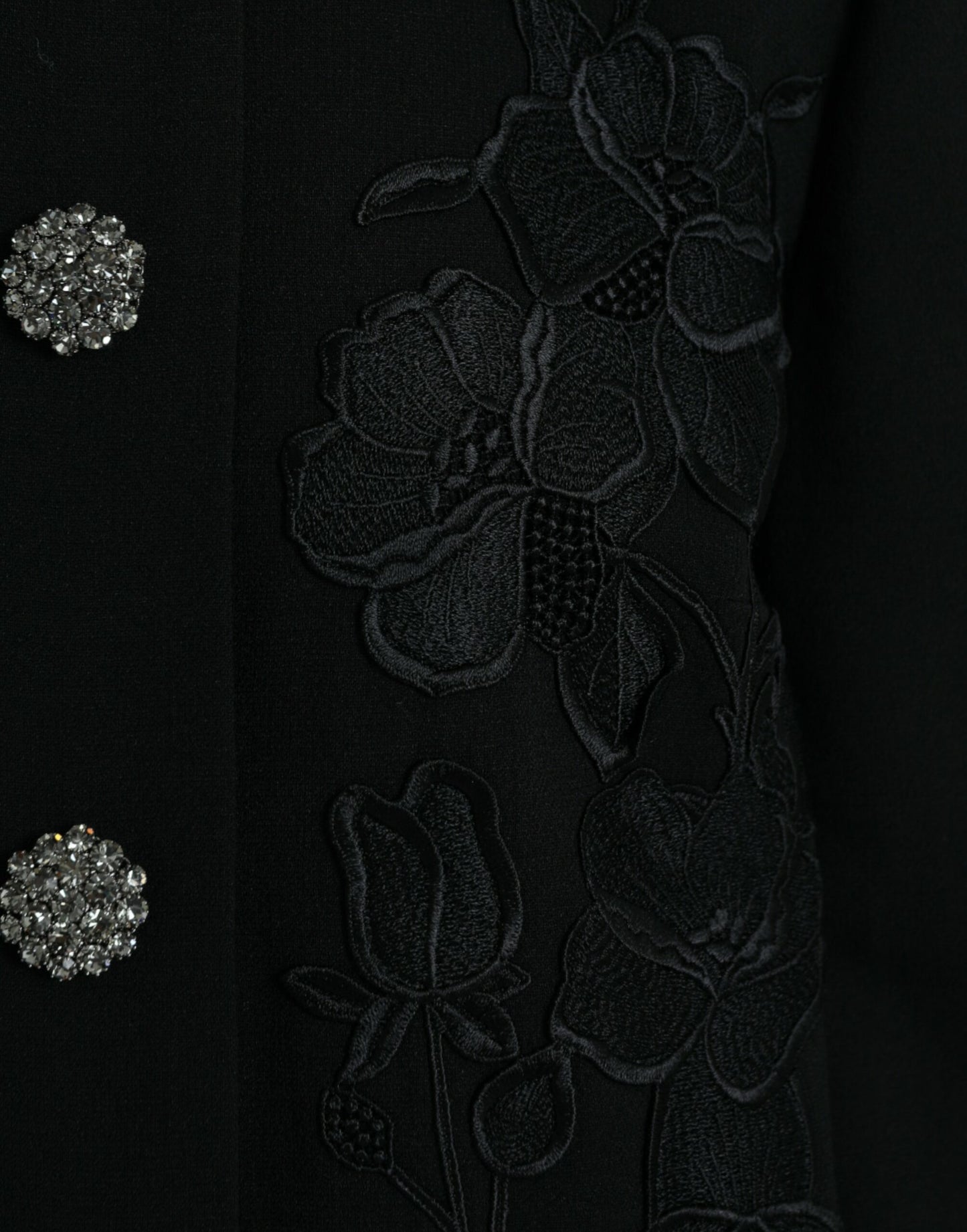Dolce & Gabbana Women's Elegant Floral Buttoned Wool Trench Coat