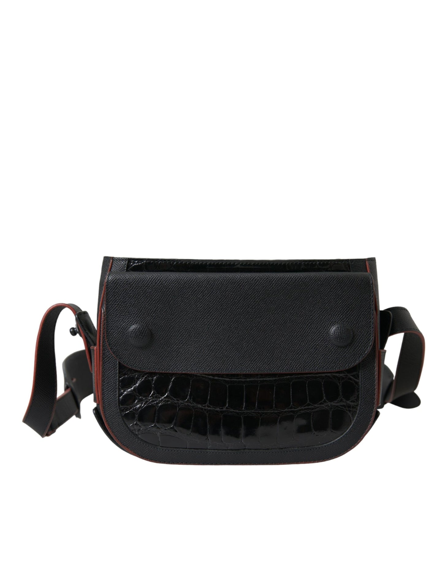 Compact Camera Crossbody Handbag by Balenciaga for women in croc skin leather black features an multi-faceted design with a secure snap & button, ample , and versatile crossbody-strap, shoulder-strap & adjustable-strap for a multi-faceted finish.
