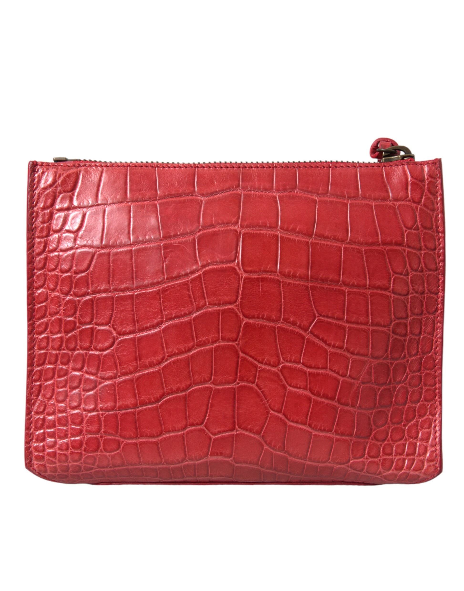 Compact Clutch Handbag by Balenciaga for women in alligator skin leather red showcases a sculptural silhouette, featuring a secure zipper, ample , and versatile for a sculptural finish.