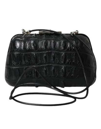 Compact 2-in-1 Shoulder & Crossbody Evening Clutch Convertible Handbag by Balenciaga for women in exotic skin leather black & silver features a exquisite silhouette with a secure clasp, ample , and versatile crossbody-strap, shoulder-strap & detachable-strap for a exquisite look.