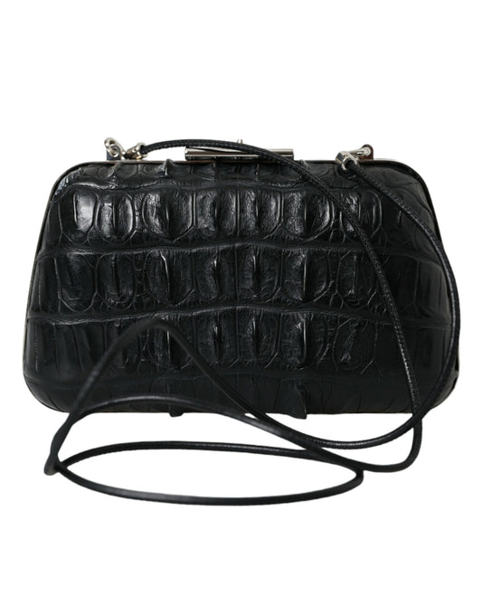 Compact 2-in-1 Shoulder & Crossbody Evening Clutch Convertible Handbag by Balenciaga for women in exotic skin leather black & silver features a exquisite silhouette with a secure clasp, ample , and versatile crossbody-strap, shoulder-strap & detachable-strap for a exquisite look.