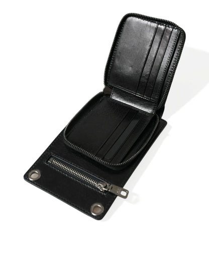 Wallet by Dolce & Gabbana for men in calf leather black features a streamlined silhouette, showcasing the streamlined Calf Leather Wallet design with sophisticated for a premium look.