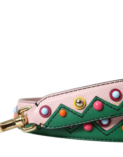 Shoulder Strap by Dolce & Gabbana for unisex in goat & lamb leather gold, green, multicolor & pink showcases a enviable design, perfect for elevating any ensemble as part of the Goat Lamb Leather Shoulder Strap collection.