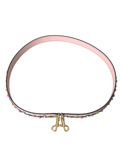 Shoulder Strap from Dolce & Gabbana for unisex in goat & lamb leather gold, green, multicolor & pink features an on trend design from the Goat Lamb Leather Shoulder Strap collection, highlighting a premium look.