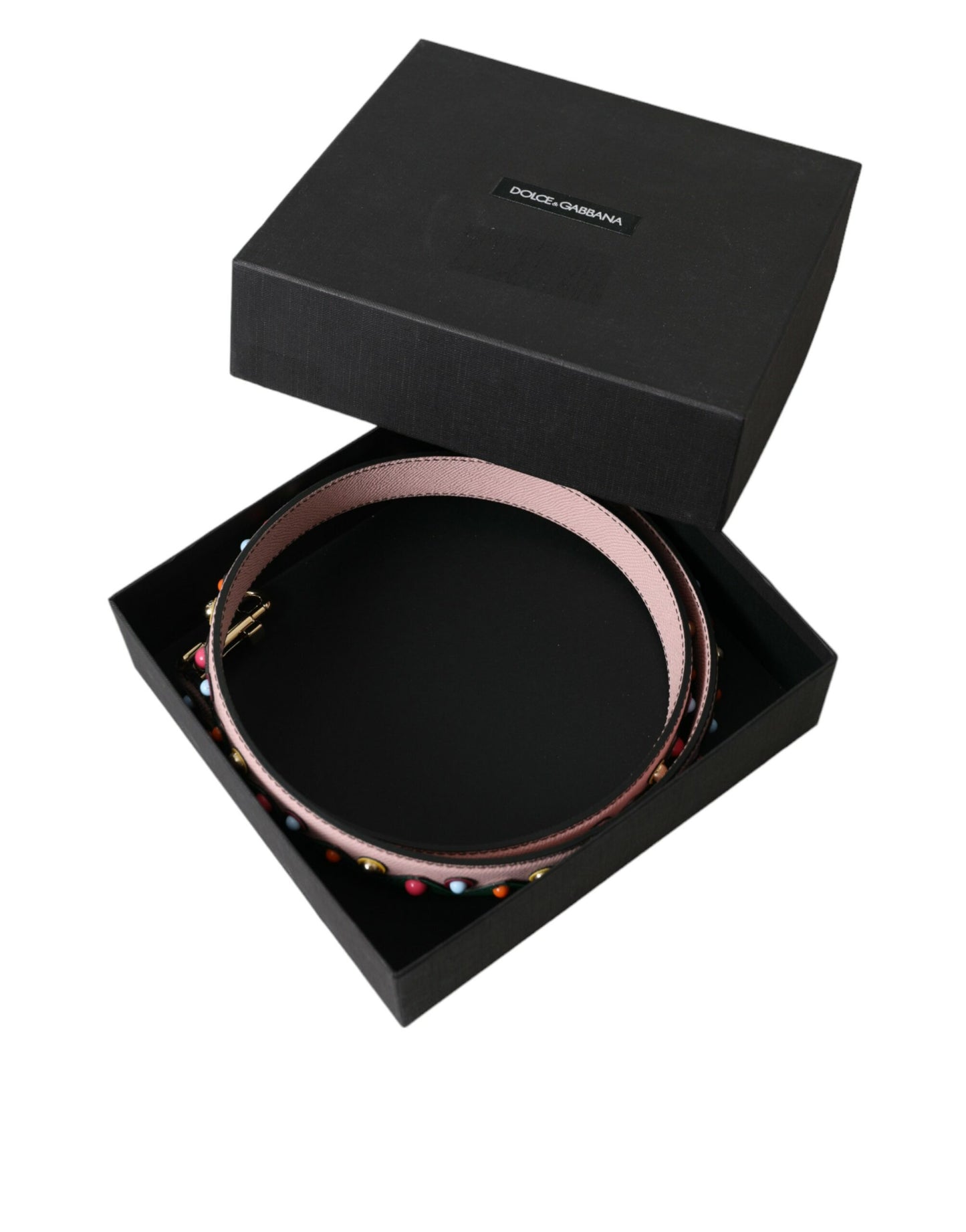 Shoulder Strap by Dolce & Gabbana for unisex in goat & lamb leather gold, green, multicolor & pink features a dynamic silhouette, artfully enhancing the dynamic design of this Goat Lamb Leather Shoulder Strap.