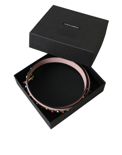 Shoulder Strap by Dolce & Gabbana for unisex in goat & lamb leather gold, green, multicolor & pink features a dynamic silhouette, artfully enhancing the dynamic design of this Goat Lamb Leather Shoulder Strap.