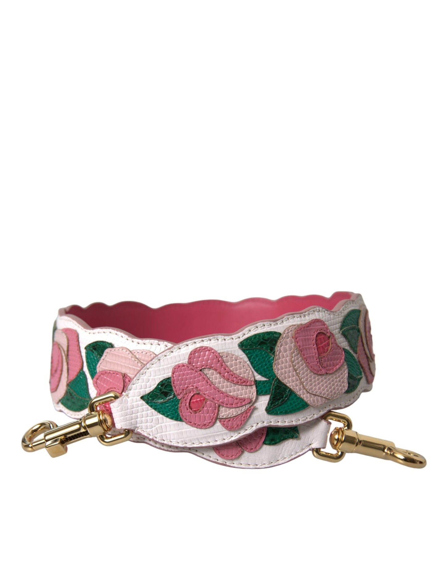 Shoulder Strap from Dolce & Gabbana for unisex in ayers calf leather gold, multicolor, white & floral features an on trend design from the Ayers Calf Leather Shoulder Strap collection, highlighting a premium look.