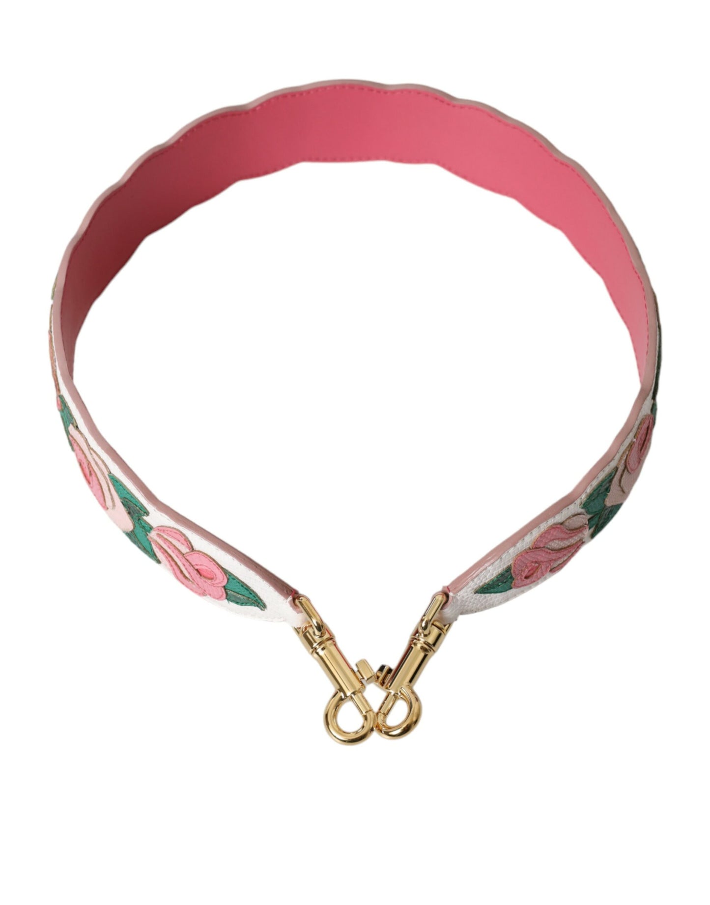 Shoulder Strap by Dolce & Gabbana for unisex in ayers calf leather gold, multicolor, white & floral features a contemporary design, highlighting the distinctive style of the Ayers Calf Leather Shoulder Strap with a contemporary finish.