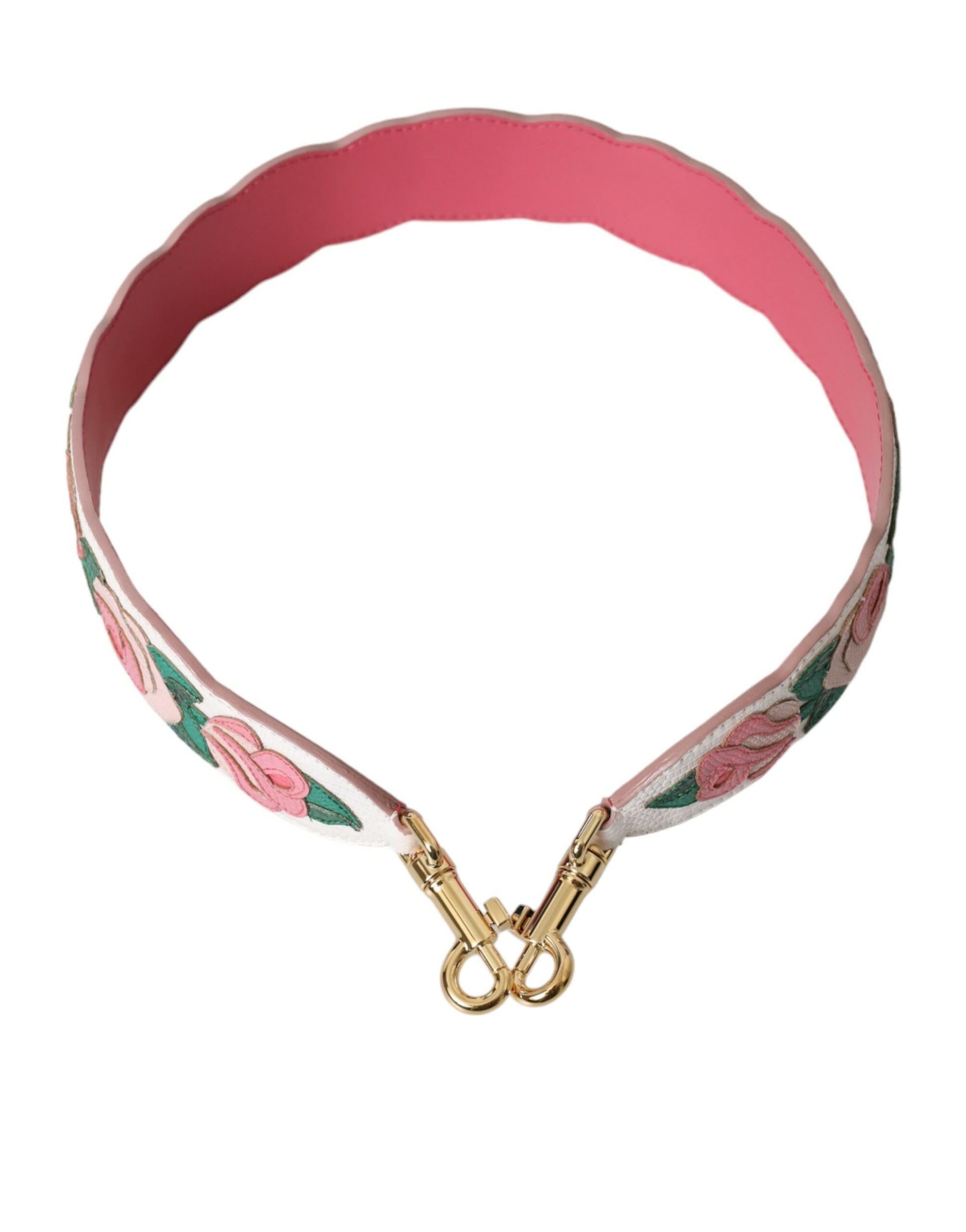 Shoulder Strap by Dolce & Gabbana for unisex in ayers calf leather gold, multicolor, white & floral features a contemporary design, highlighting the distinctive style of the Ayers Calf Leather Shoulder Strap with a contemporary finish.