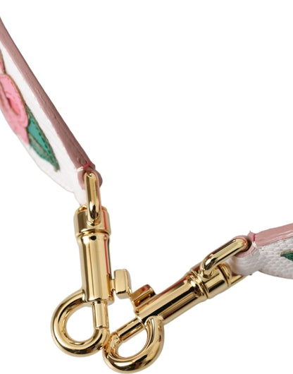 Shoulder Strap by Dolce & Gabbana for unisex in ayers calf leather gold, multicolor, white & floral features a chic design, presenting a refined view of the Ayers Calf Leather Shoulder Strap with a chic finish.