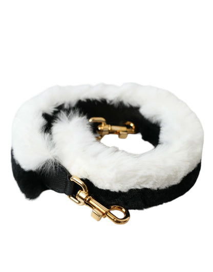 Shoulder Strap by Dolce & Gabbana for unisex in fur black, gold & white showcases a enviable design, perfect for elevating any ensemble as part of the Fur Shoulder Strap collection.