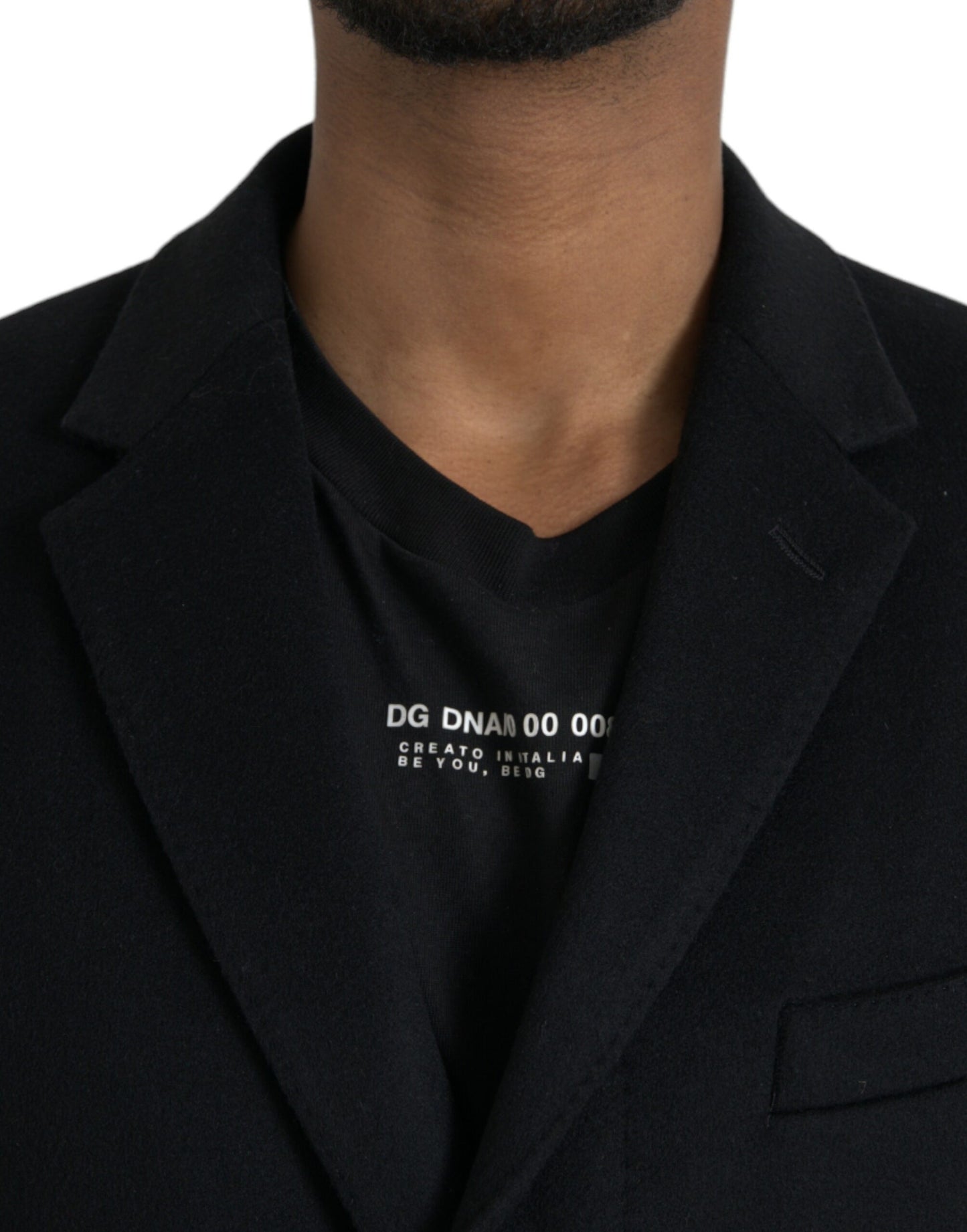 Dolce & Gabbana Men's Black Single Breasted Trench Coat Jacket