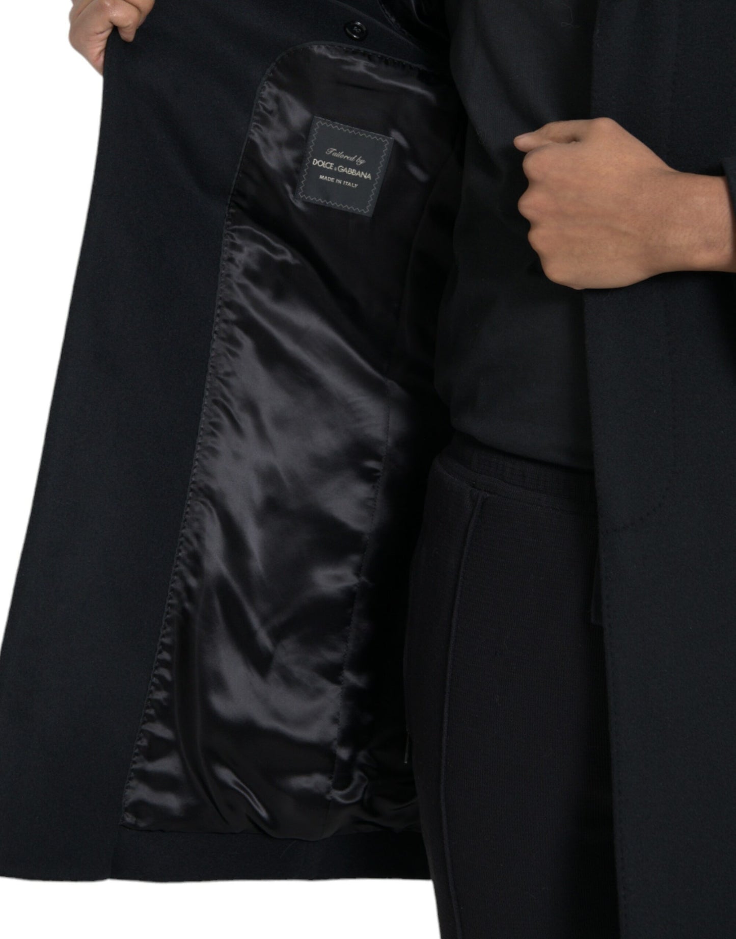 Dolce & Gabbana Men's Black Single Breasted Trench Coat Jacket