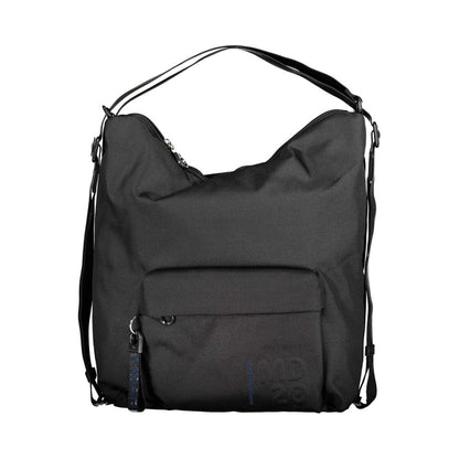 Phone Holder Convertible Handbag by Mandarina Duck for women in modal & polyester black features a polished silhouette with a secure zipper, ample external-pockets & internal-pockets, and polished shoulder-strap & adjustable-strap for a sophisticated look.