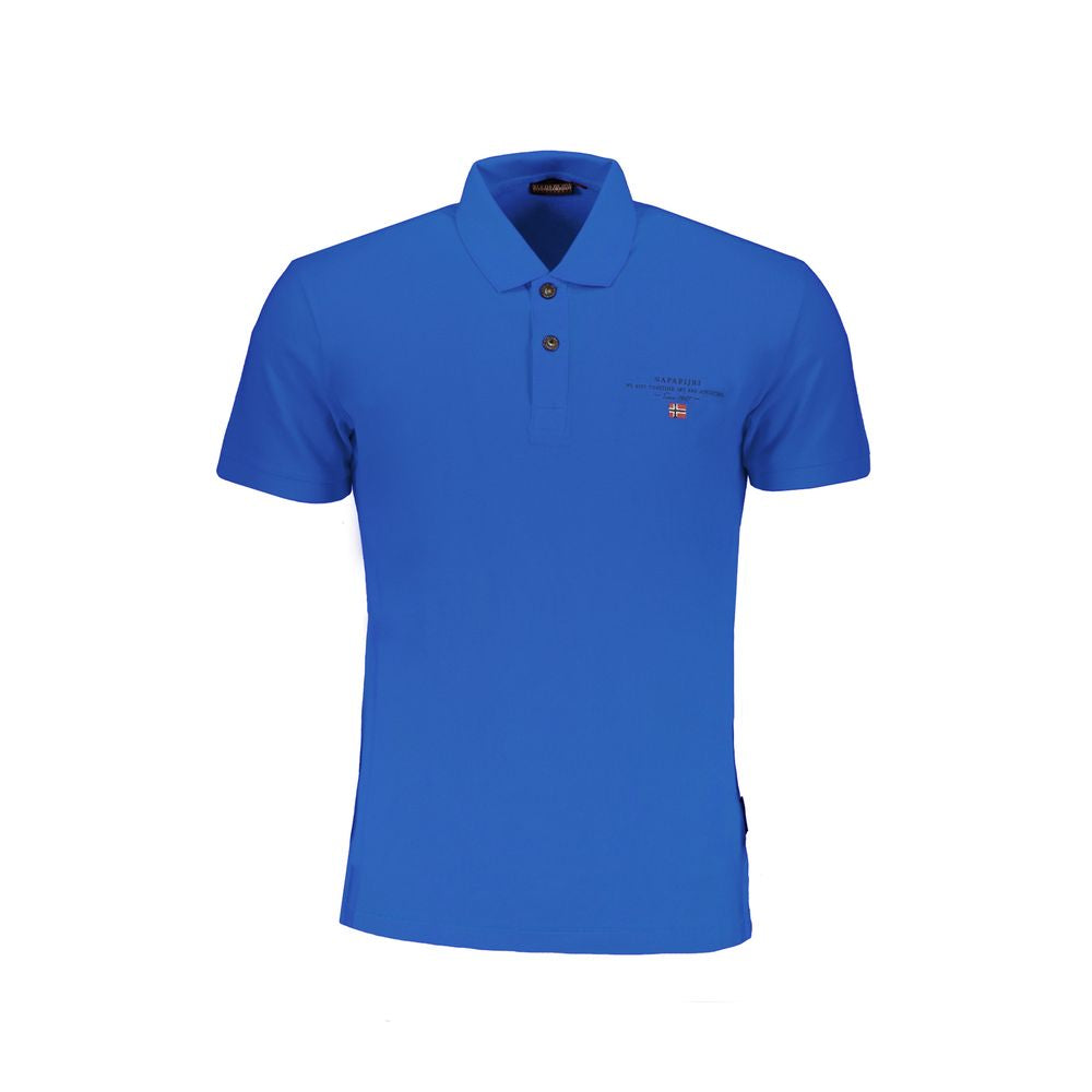 Polo Shirt by Napapijri for men in cotton blue & print presents a distinguished silhouette, showcasing a sophisticated and distinguished short-sleeve for a truly distinguished finish.