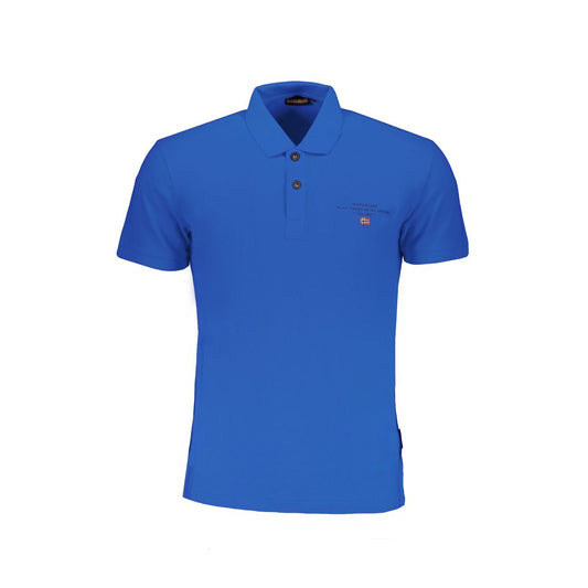 Polo Shirt by Napapijri for men in cotton blue & print presents a distinguished silhouette, showcasing a sophisticated and distinguished short-sleeve for a truly distinguished finish.