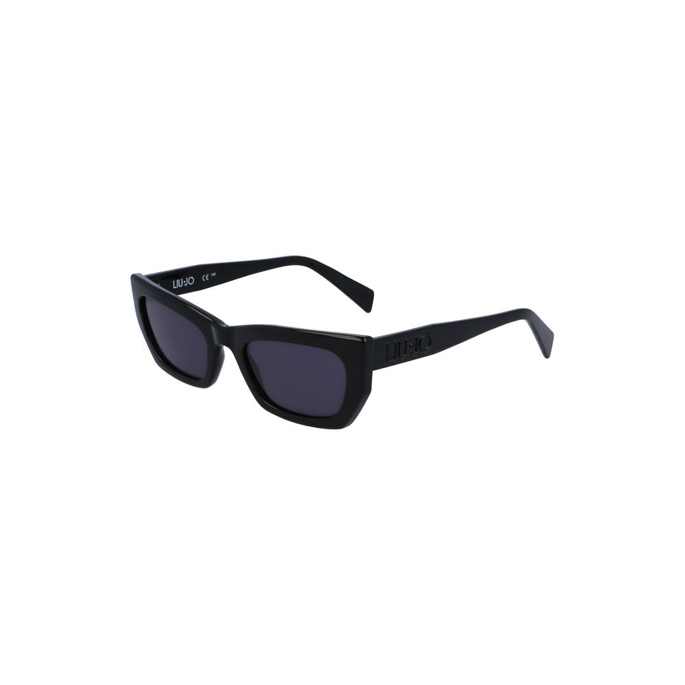 Sunglasses by Liu Jo for women in plastic black features a sumptuous silhouette, showcasing a sumptuous in black coloured frame with high-performance .