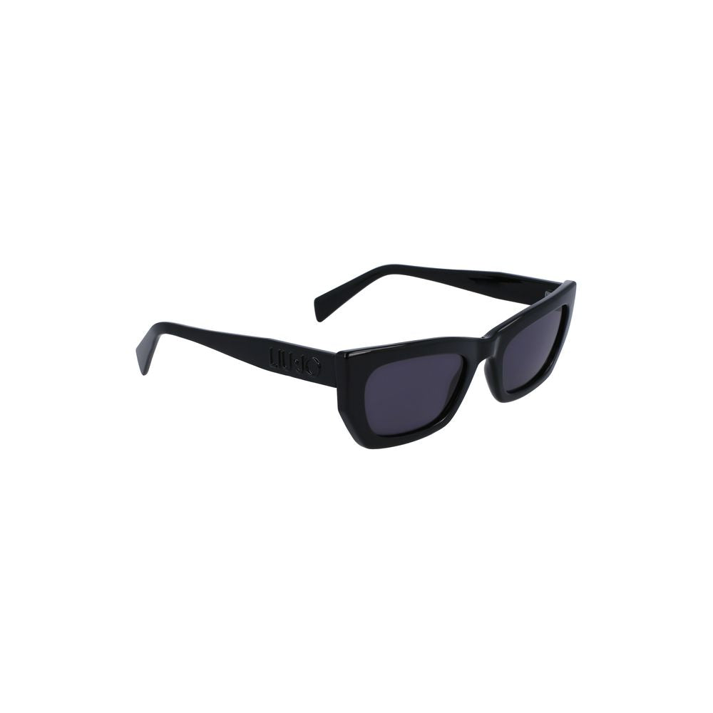 This Sunglasses by Liu Jo for women in plastic black presents a sumptuous silhouette, showcasing a sumptuous in black coloured frame and high-performance .