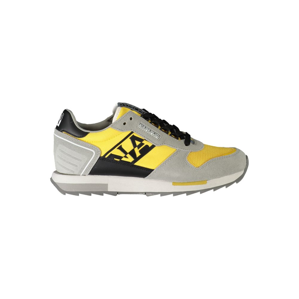 Sneakers by Napapijri for men in polyester gray features an sumptuous design from the Men's Casual Polyester Sneakers collection, highlighting a sumptuous casual style for a premium, high-fashion look.