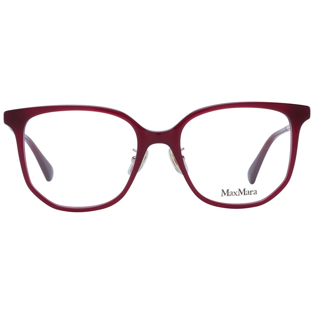 Eyeglasses Frames by Max Mara for women in plastic red showcases a refined full-frame frame design with a refined red coloured frame finish for a refined and sophisticated look.