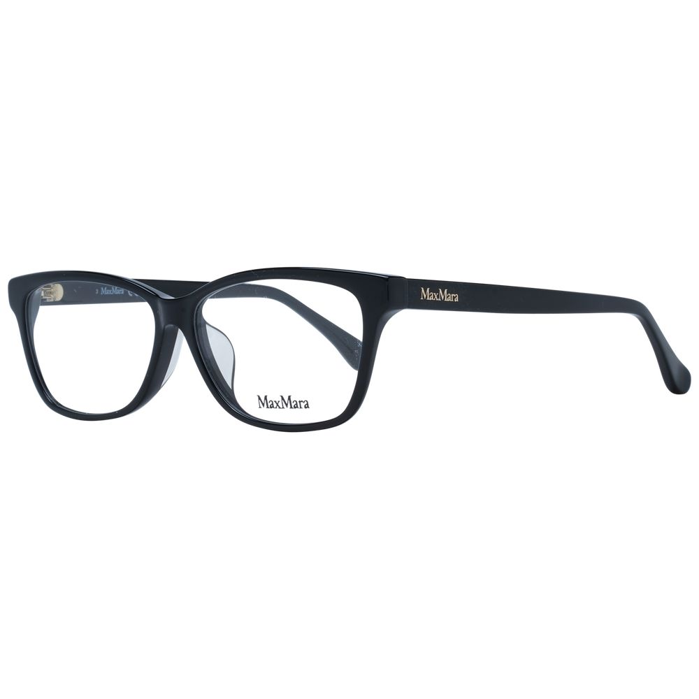 Eyeglasses Frames by Max Mara for women in plastic black showcases a refined full-frame frame design with a refined black coloured frame finish for a refined and sophisticated look.