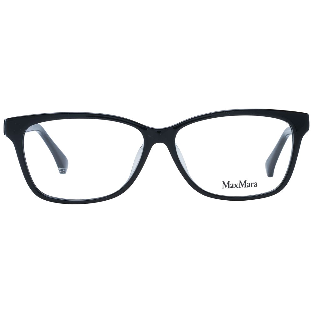 Eyeglasses Frames by Max Mara for women in plastic black features an refined silhouette, showcasing a sophisticated black coloured frame and refined full-frame frame design for a refined look.