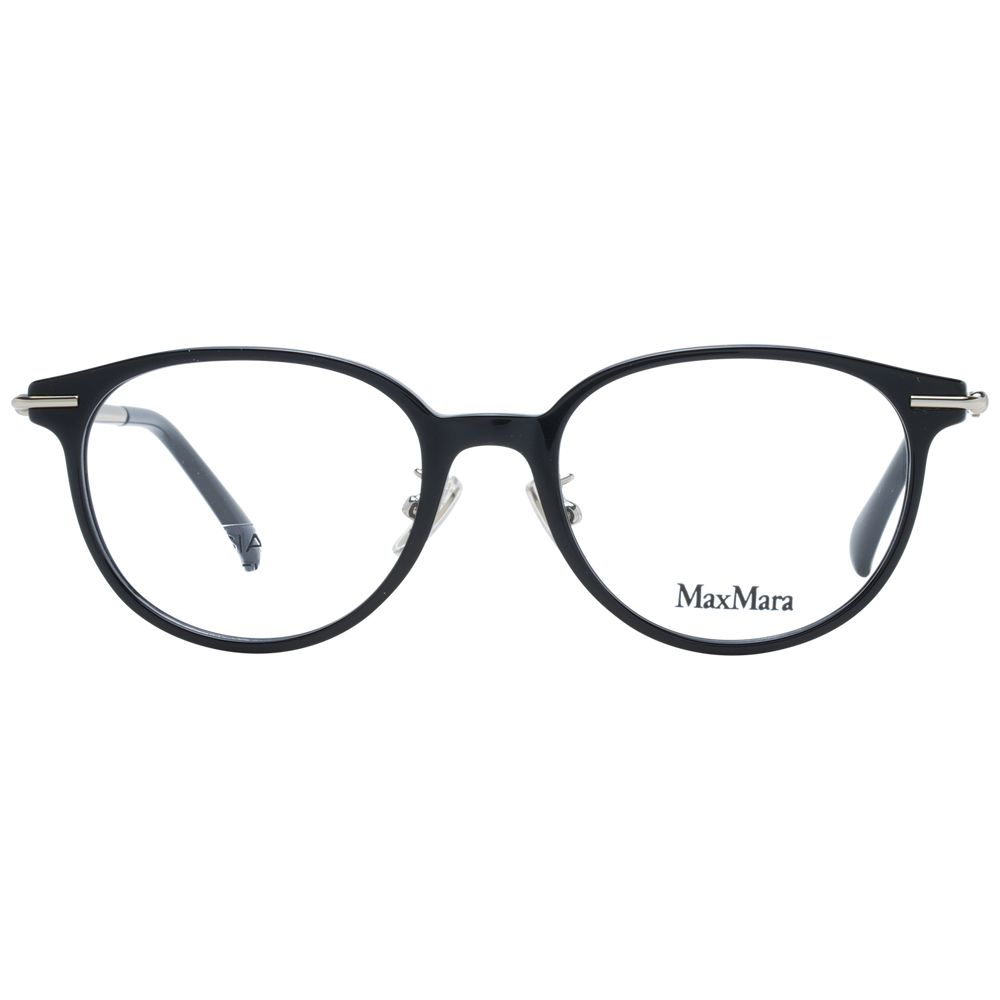 Eyeglasses Frames by Max Mara for women in plastic black features an refined silhouette, showcasing a sophisticated black coloured frame and refined full-frame frame design for a refined look.