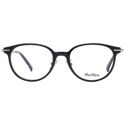 Eyeglasses Frames by Max Mara for women in plastic black features an refined silhouette, showcasing a sophisticated black coloured frame and refined full-frame frame design for a refined look.