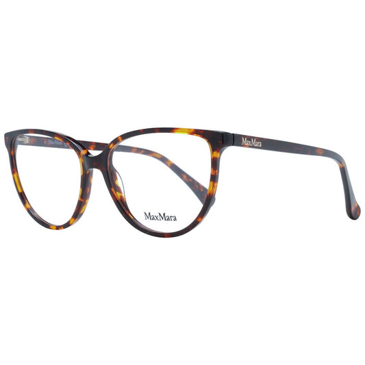 Eyeglasses Frames by Max Mara for women in plastic and brown showcases an refined full-frame frame design featuring a sophisticated brown coloured frame for an refined and refined aesthetic.