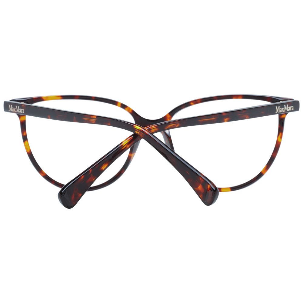 Eyeglasses Frames by Max Mara for women in plastic and brown showcases a refined silhouette, detailed with a brown coloured frame finish and a sophisticated full-frame frame design.